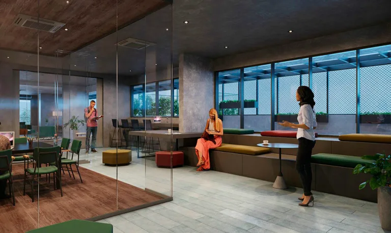 Perspectiva artística do Coworking