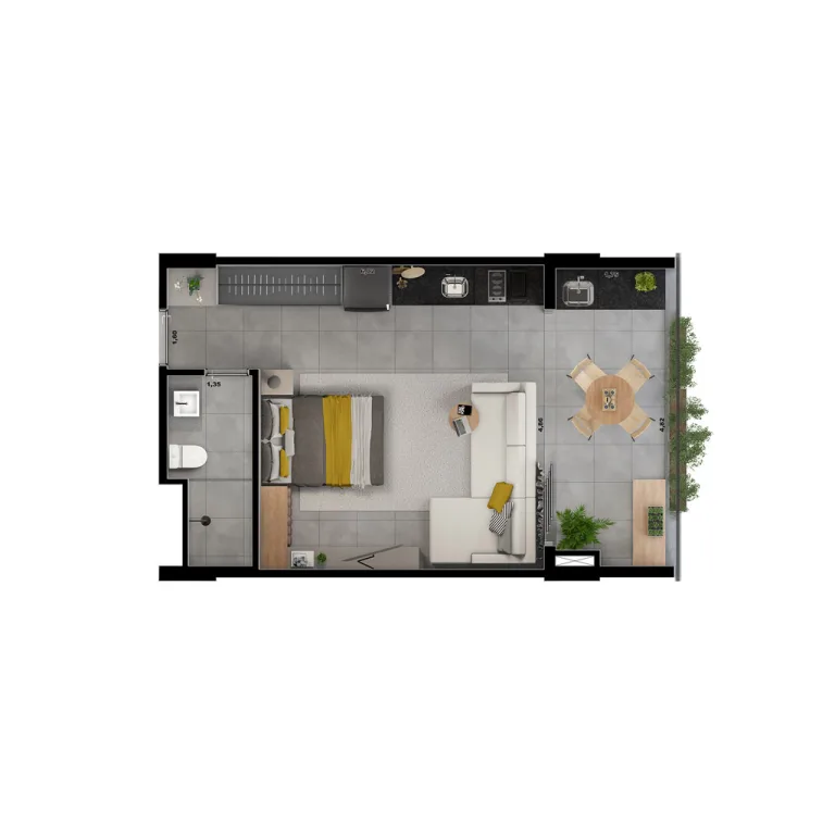 Unidade Uirá 42 m²