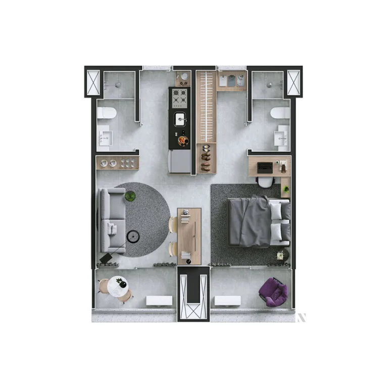 Planta unidade junção studio