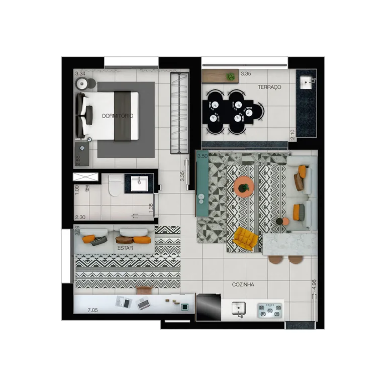 Residencial de 57m²